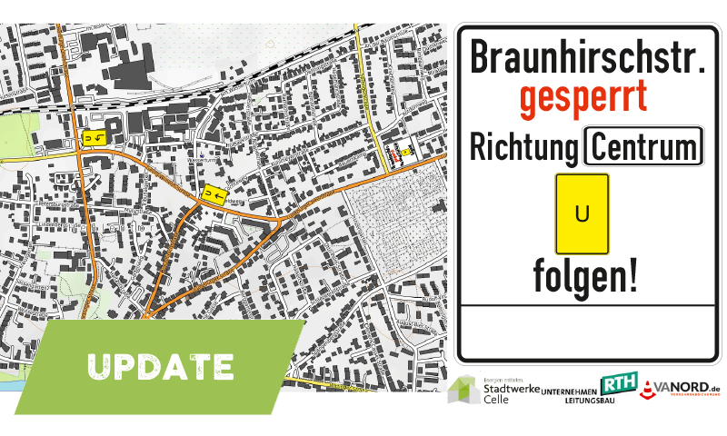 Update  Bauvorhaben der Stadtwerke Celle zur Erneuerung von Trinkwasserleitungen, Ende der Arbeiten absehbar.